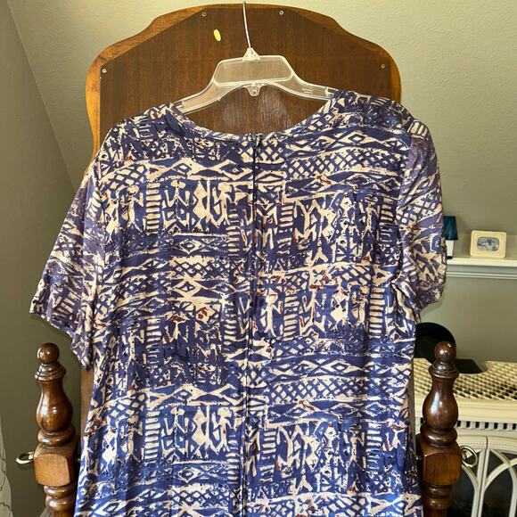 Vtg 1990s Maxi Dress LONG Jeffrey Dara Size Flowy wood beads boho hippie L/XL - Picture 9 of 13